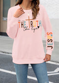 Jesus The Way The Truth The Life pink crewneck sweatshirt