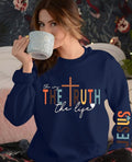 Jesus The Way The Truth The Life Sweatshirt Navy SMALL