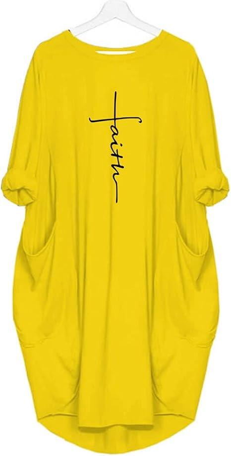Yellow Faith Cross Maxi Dress